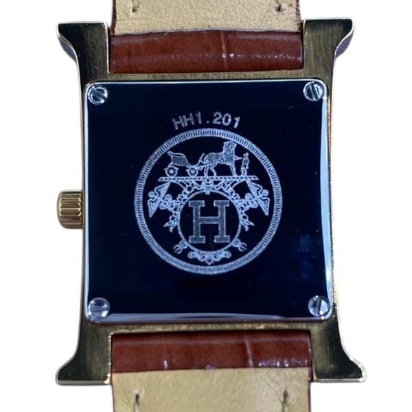 エルメス HERMES Hウォッチ HH1.201 ホワイト GP/SS レディース 腕時計