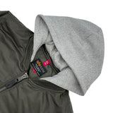 ALPHA INDUSTRIES　フード付フライトジャケット TA0130-276 グリーン ナイロン メンズ ブルゾン