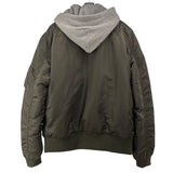 ALPHA INDUSTRIES　フード付フライトジャケット TA0130-276 グリーン ナイロン メンズ ブルゾン