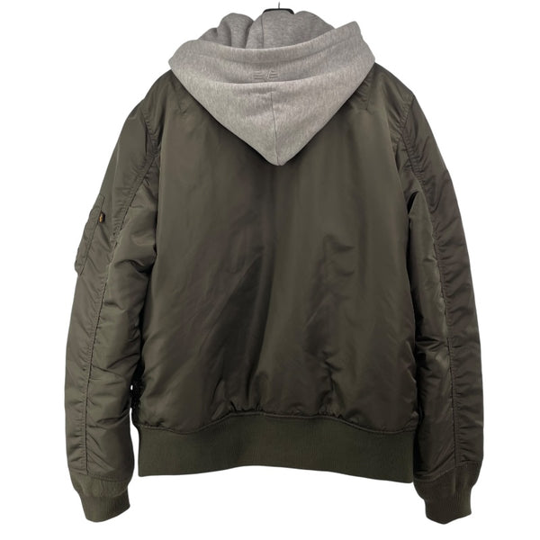 ALPHA INDUSTRIES　フード付フライトジャケット TA0130-276 グリーン ナイロン メンズ ブルゾン