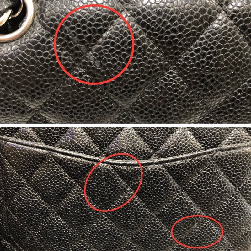 シャネル CHANEL マトラッセ25  A01112 ブラック シルバー金具  キャビア レディース ショルダーバッグ