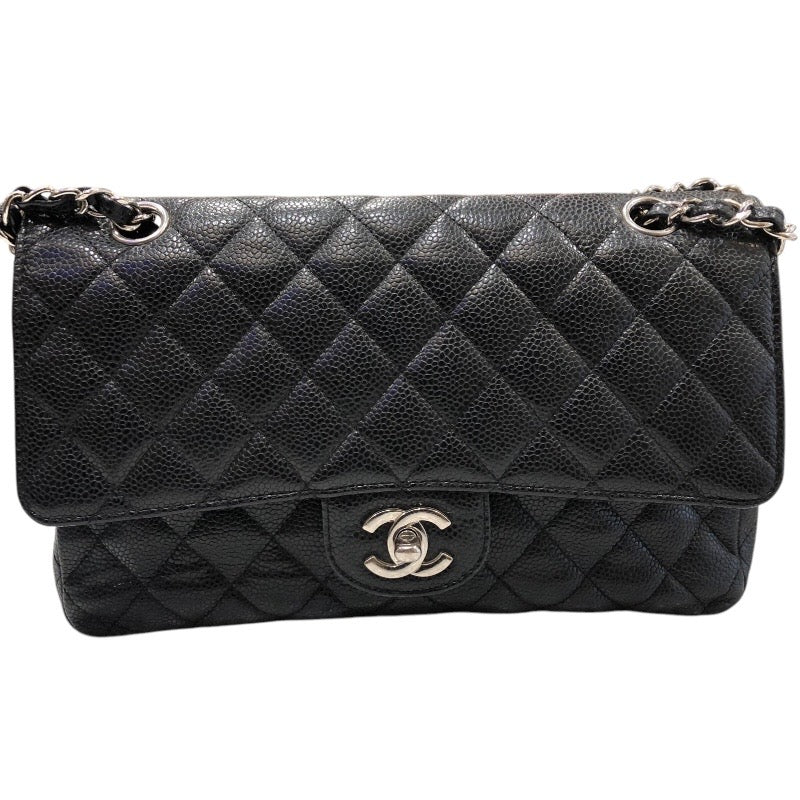 シャネル CHANEL マトラッセ25  A01112 ブラック シルバー金具  キャビア レディース ショルダーバッグ