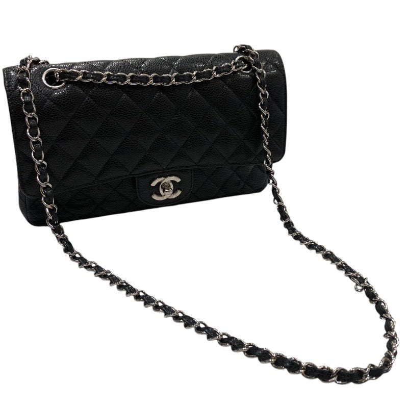 シャネル CHANEL マトラッセ25  A01112 ブラック シルバー金具  キャビア レディース ショルダーバッグ