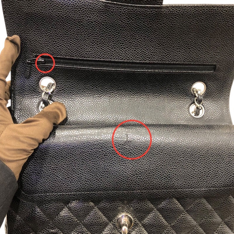 シャネル CHANEL マトラッセ25  A01112 ブラック シルバー金具  キャビア レディース ショルダーバッグ