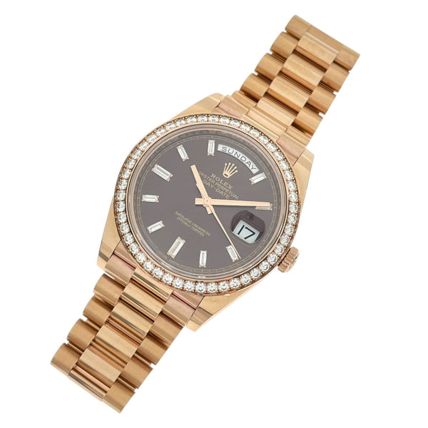 ロレックス ROLEX デイデイト40 チョコ 228345RBR チョコ K18PG 自動巻き ユニセックス 腕時計