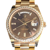 ロレックス ROLEX デイデイト40 チョコ 228345RBR チョコ K18PG 自動巻き ユニセックス 腕時計