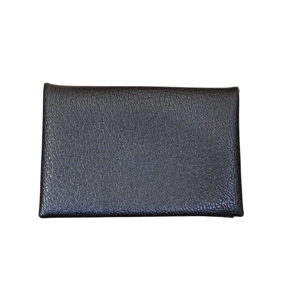 エルメス HERMES カルヴィ W刻印 ブラック　シルバー金具 エバーカラー ユニセックス カードケース