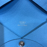 エルメス HERMES カルヴィ B刻印 セレスト エプソン ユニセックス カードケース