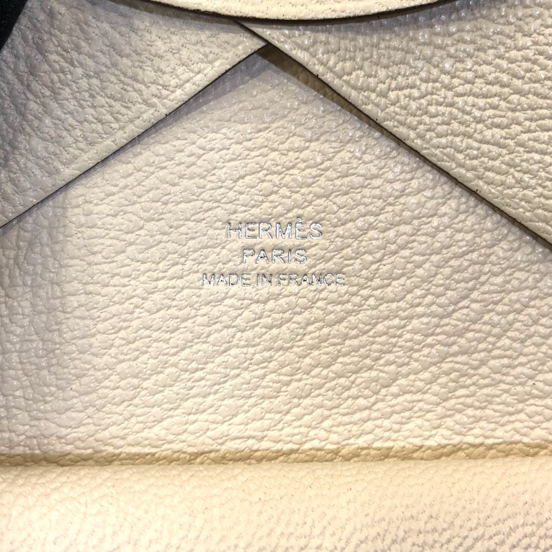 エルメス HERMES カルヴィデュオ W刻印 マッシュルーム シェーブル ユニセックス カードケース