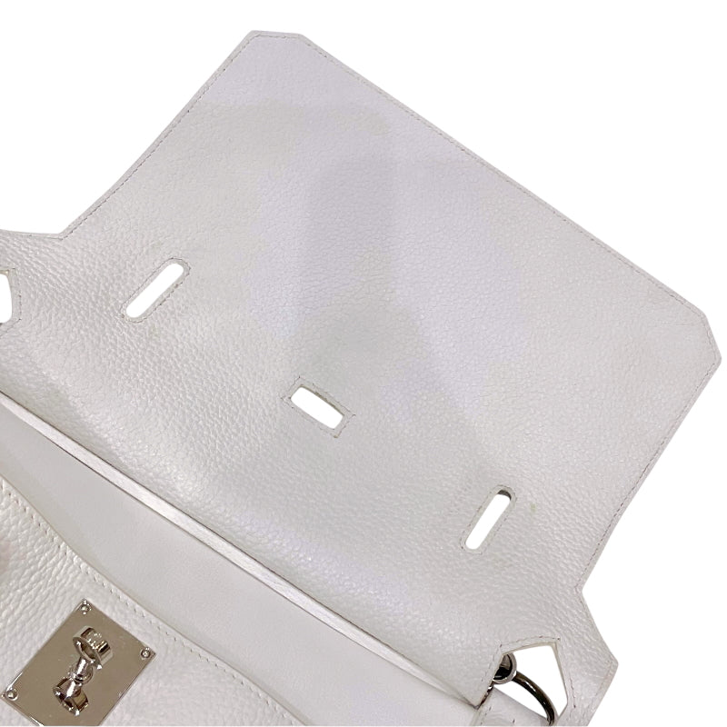エルメス HERMES ジプシエール34 □N刻印 ホワイト シルバー金具 トリヨンクレマンス ユニセックス ショルダーバッグ