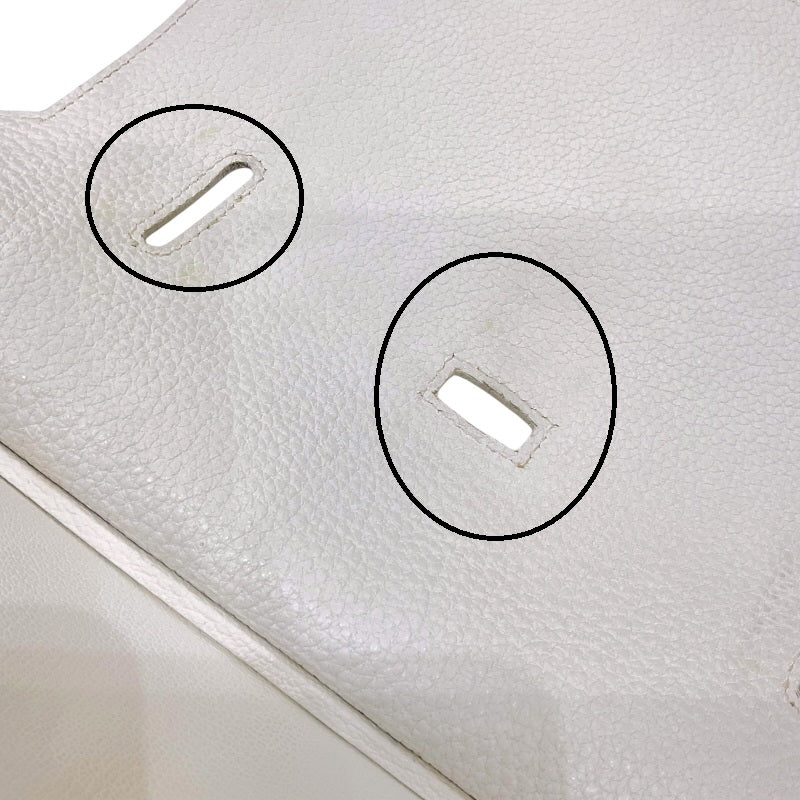 エルメス HERMES ジプシエール34 □N刻印 ホワイト シルバー金具 トリヨンクレマンス ユニセックス ショルダーバッグ