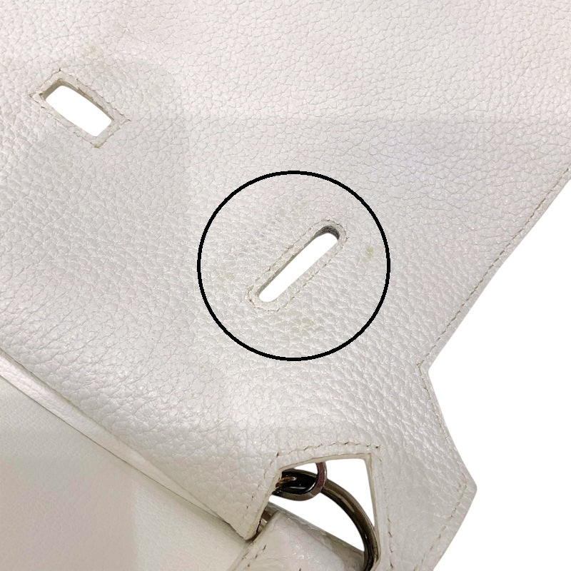 エルメス HERMES ジプシエール34 □N刻印 ホワイト シルバー金具 トリヨンクレマンス ユニセックス ショルダーバッグ