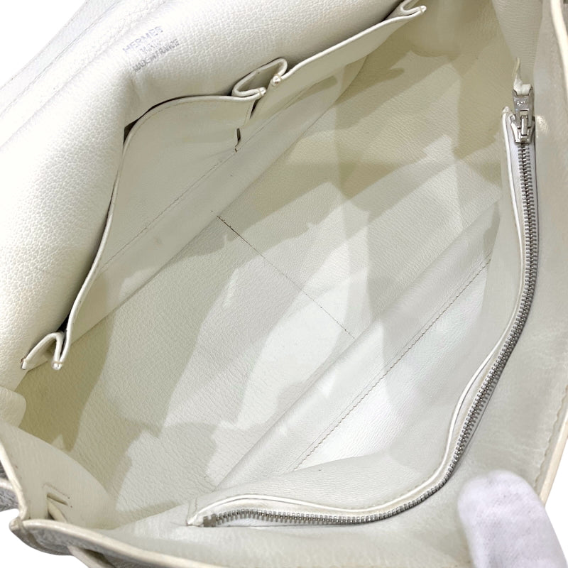 エルメス HERMES ジプシエール34 □N刻印 ホワイト シルバー金具 トリヨンクレマンス ユニセックス ショルダーバッグ