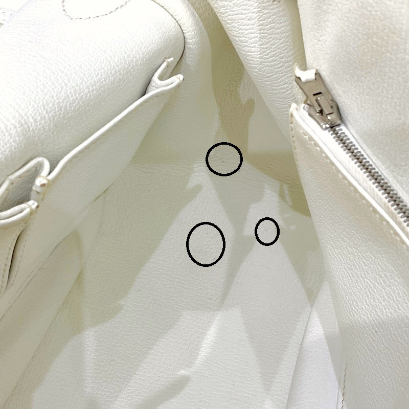 エルメス HERMES ジプシエール34 □N刻印 ホワイト シルバー金具 トリヨンクレマンス ユニセックス ショルダーバッグ