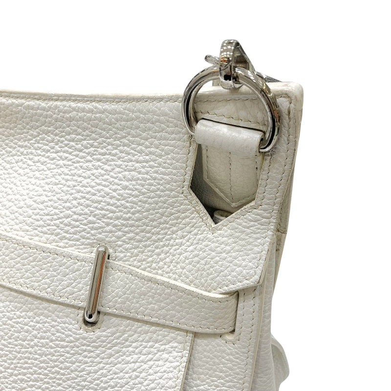 エルメス HERMES ジプシエール34 □N刻印 ホワイト シルバー金具 トリヨンクレマンス ユニセックス ショルダーバッグ