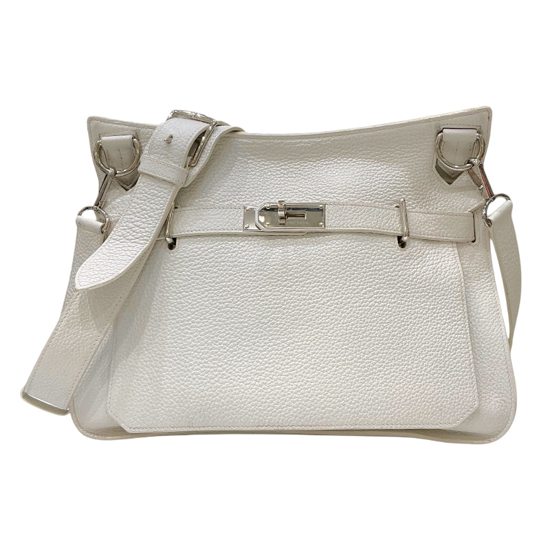 エルメス HERMES ジプシエール34 □N刻印 ホワイト シルバー金具 トリヨンクレマンス ユニセックス ショルダーバッグ
