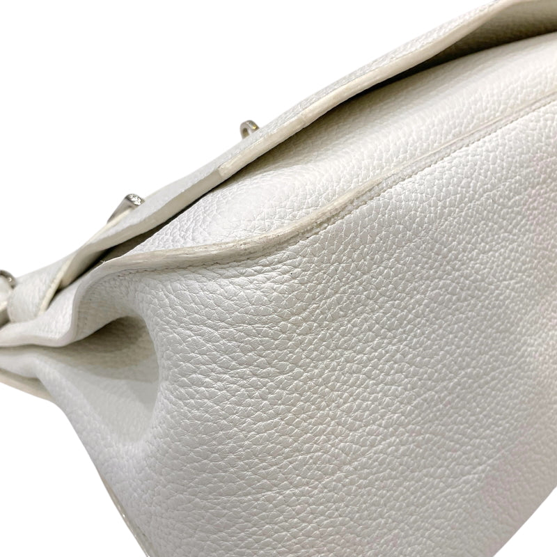 エルメス HERMES ジプシエール34 □N刻印 ホワイト シルバー金具 トリヨンクレマンス ユニセックス ショルダーバッグ