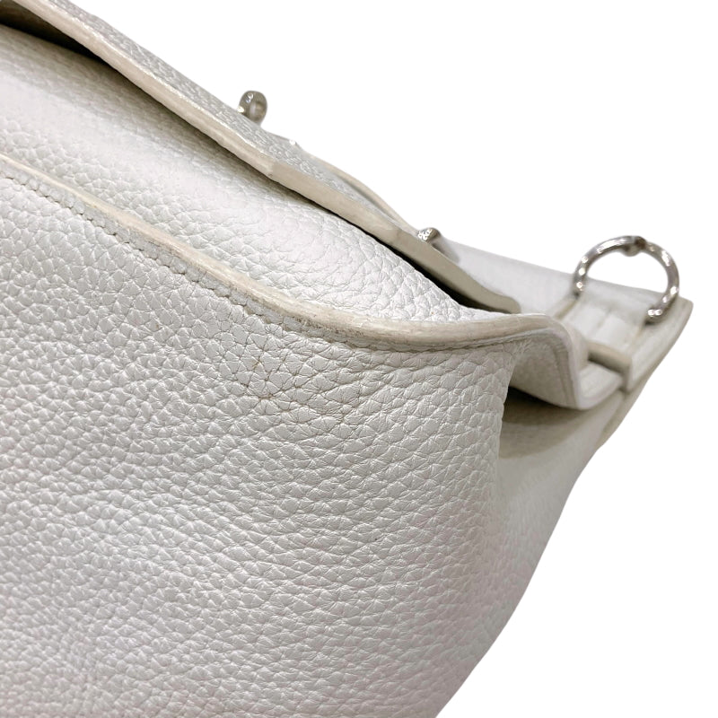エルメス HERMES ジプシエール34 □N刻印 ホワイト シルバー金具 トリヨンクレマンス ユニセックス ショルダーバッグ