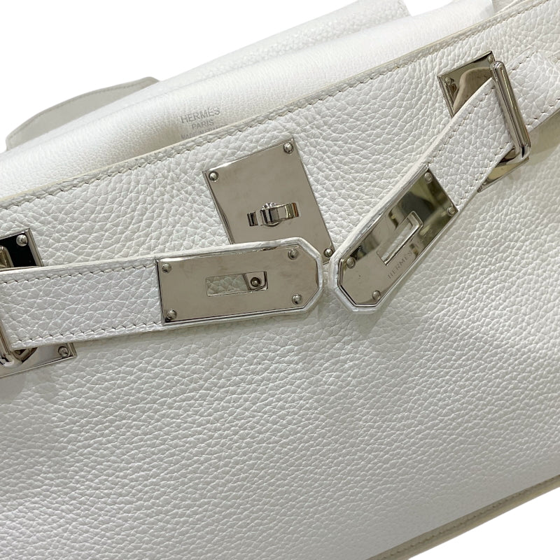 エルメス HERMES ジプシエール34 □N刻印 ホワイト シルバー金具 トリヨンクレマンス ユニセックス ショルダーバッグ