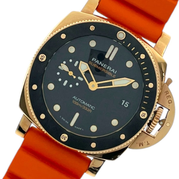 パネライ PANERAI サブマーシブル ゴールドテック 42ｍｍ PAM00974 ブラック K18RG/ラバーベルト 自動巻き メンズ 腕時計