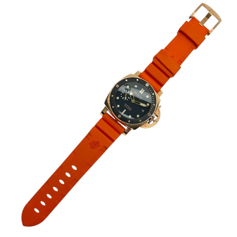 パネライ PANERAI サブマーシブル ゴールドテック 42ｍｍ PAM00974 ブラック K18RG/ラバーベルト 自動巻き メンズ 腕時計