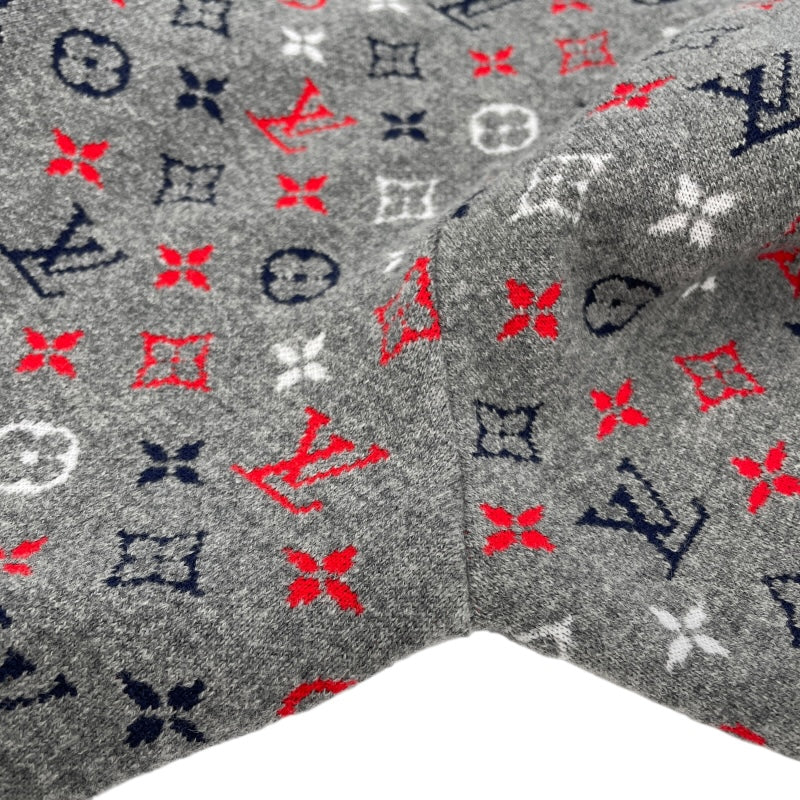ルイ・ヴィトン LOUIS VUITTON モノグラム総柄ニットセーター FPKL83 グレー ウール レディース セーター