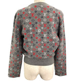 ルイ・ヴィトン LOUIS VUITTON モノグラム総柄ニットセーター FPKL83 グレー ウール レディース セーター