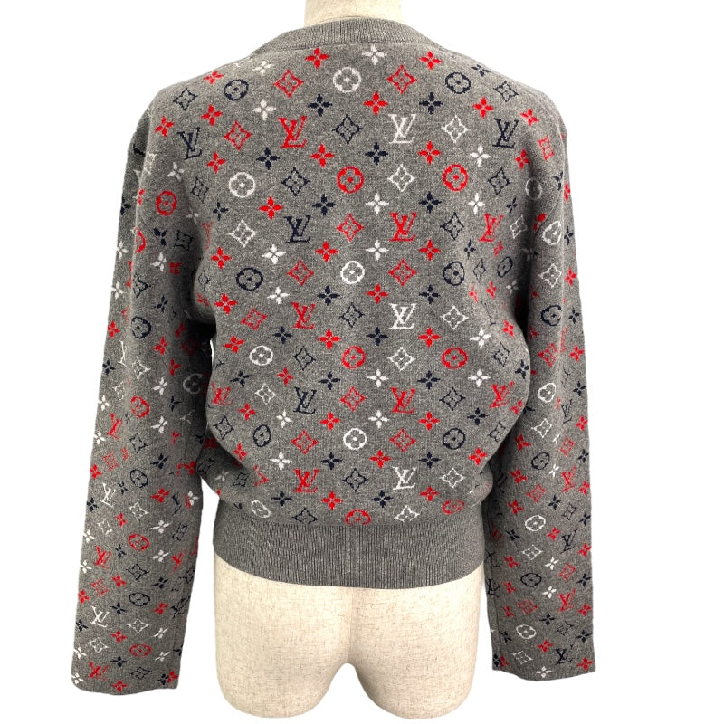 ルイ・ヴィトン LOUIS VUITTON モノグラム総柄ニットセーター FPKL83 グレー ウール レディース セーター