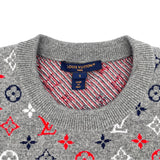 ルイ・ヴィトン LOUIS VUITTON モノグラム総柄ニットセーター FPKL83 グレー ウール レディース セーター