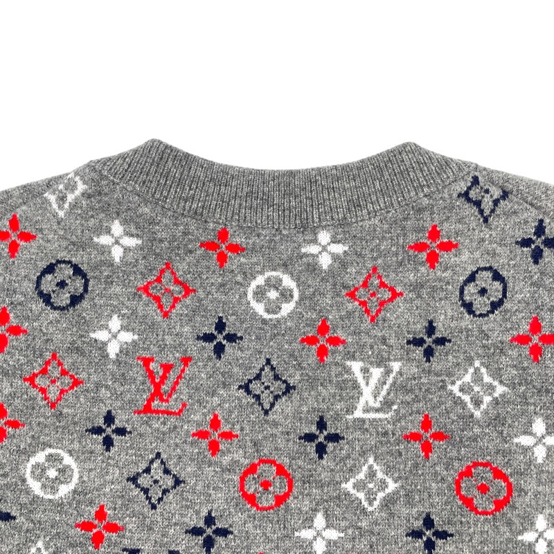 ルイ・ヴィトン LOUIS VUITTON モノグラム総柄ニットセーター FPKL83 グレー ウール レディース セーター
