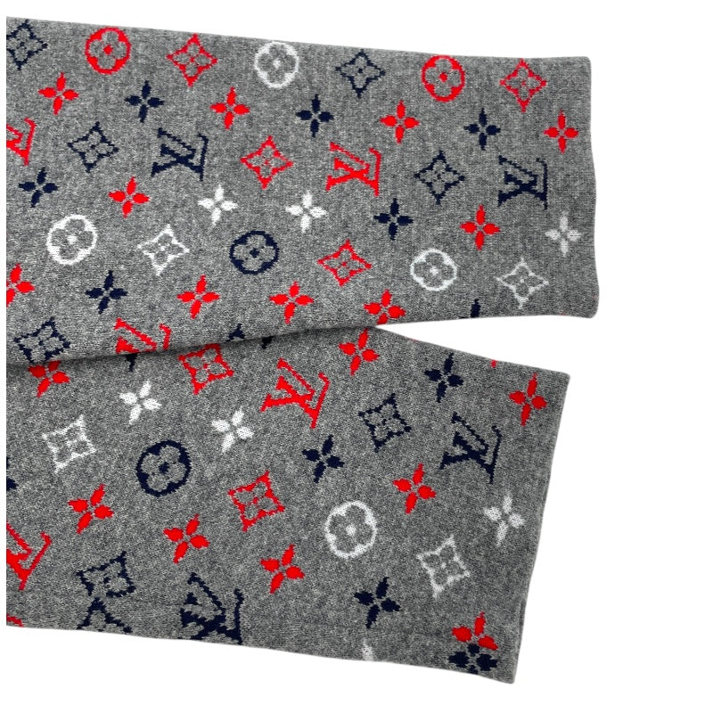 ルイ・ヴィトン LOUIS VUITTON モノグラム総柄ニットセーター FPKL83 グレー ウール レディース セーター