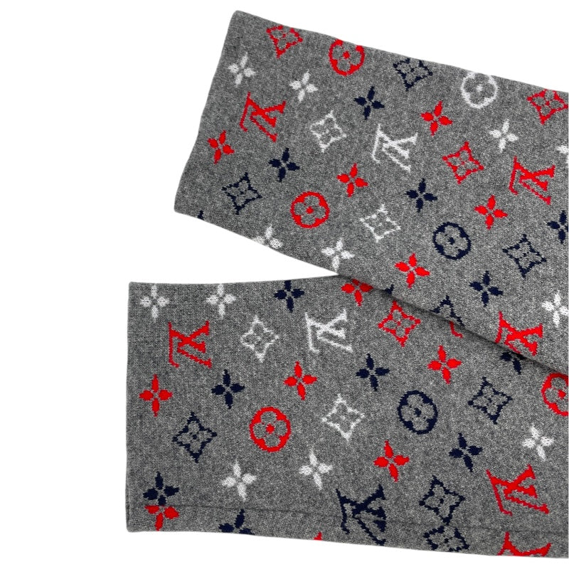ルイ・ヴィトン LOUIS VUITTON モノグラム総柄ニットセーター FPKL83 グレー ウール レディース セーター