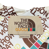 グッチ GUCCI ✖THE NORTH FACE　総柄オープンカラーシャツ　SS 654766 クリーム シルク メンズ 半袖シャツ