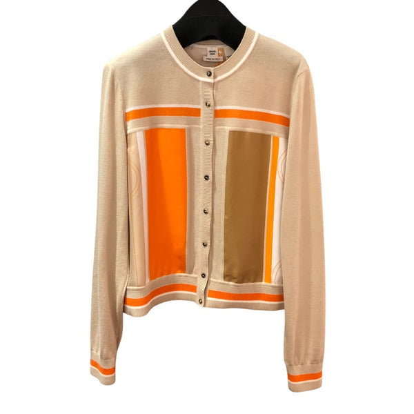 エルメス HERMES ツイルレーヌカーディガン 3E2802D7 ベージュ シルク レディース カーディガン