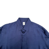 ベルルッティ Berluti カリグラフィー 総柄 シルクシャツ R17HTL52 SB BQ ネイビー シルク メンズ 長袖シャツ