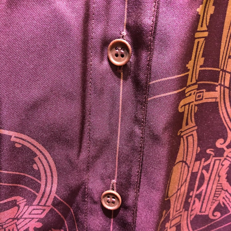 エルメス HERMES 総柄シルクシャツ プップ シルク レディース 長袖シャツ