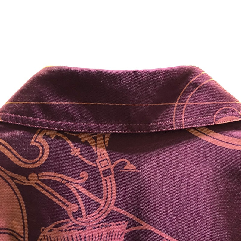 エルメス HERMES 総柄シルクシャツ プップ シルク レディース 長袖シャツ