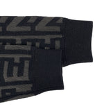 フェンディ FENDI ロゴ総柄ニットセーター FXZ131 ブラック ウール メンズ セーター
