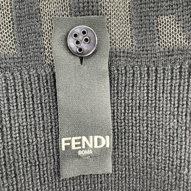フェンディ FENDI ロゴ総柄ニットセーター FXZ131 ブラック ウール メンズ セーター