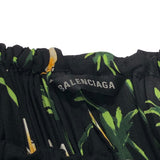 バレンシアガ BALENCIAGA フローラル総柄プリーツスカート 704365 ブラック ポリエステル レディース スカート