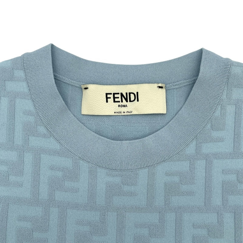 フェンディ FENDI FF総柄ニットワンピース FZDB85 ブルー レーヨン レディース ワンピース
