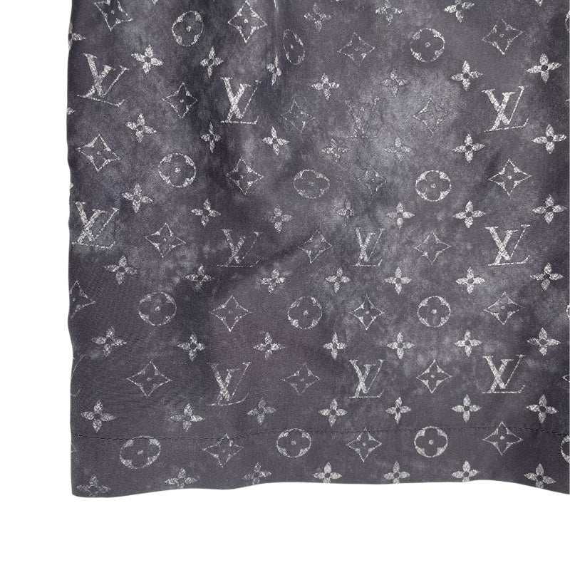 ルイ・ヴィトン LOUIS VUITTON レザーストラップモノグラムクラウドドレス FODS89 ブラック シルク レディース ワンピース