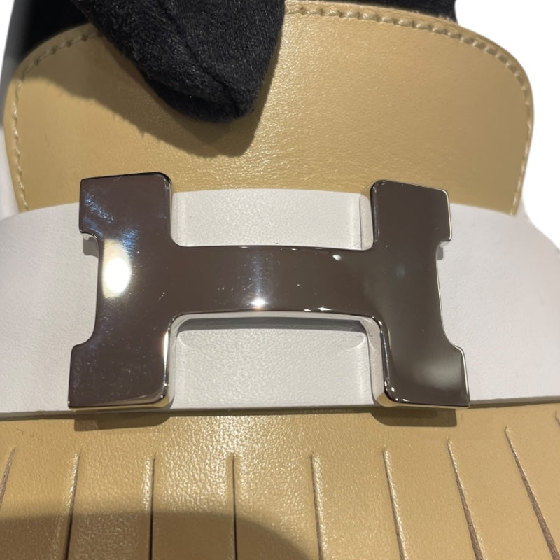 エルメス HERMES ロワイヤルコンスタンスローファー ホワイト レディース ローファー