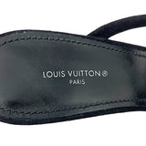 ルイ・ヴィトン LOUIS VUITTON ラインストーン装飾ストラップ ヒールサンダル 39 ブラック レザー/スウェード レディース サンダル