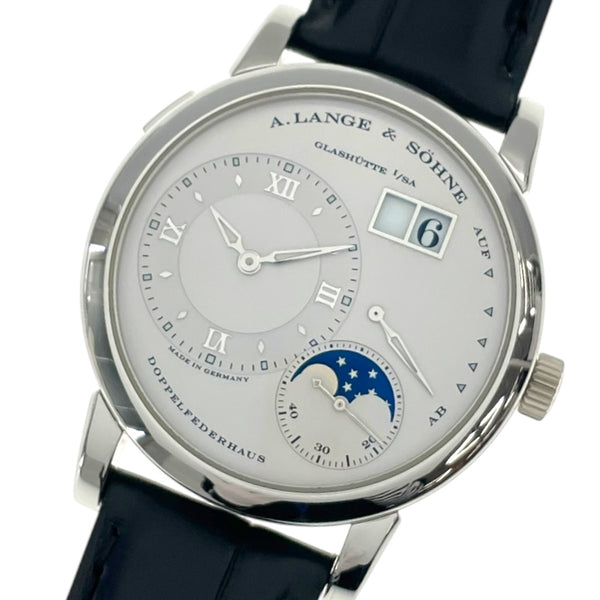 ランゲ＆ゾーネ A.LANGE&SOHNE ランゲ1 ムーンフェイズ 109.025 シルバー Pt950/純正ベルト/純正尾錠 メンズ 腕時計