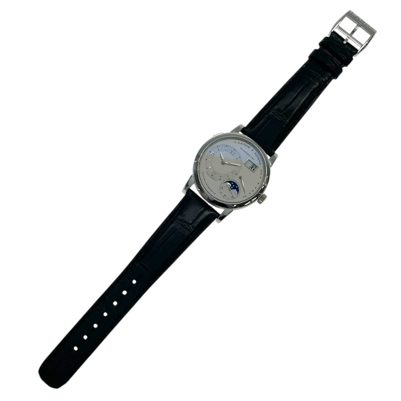 ランゲ＆ゾーネ A.LANGE&SOHNE ランゲ1 ムーンフェイズ 109.025 シルバー Pt950/純正ベルト/純正尾錠 メンズ 腕時計