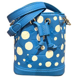 ルイ・ヴィトン LOUIS VUITTON ナノノエ　草間彌生コラボ M81985 ブルークレール　シルバー金具 モノグラムアンプラント レディース ショルダーバッグ