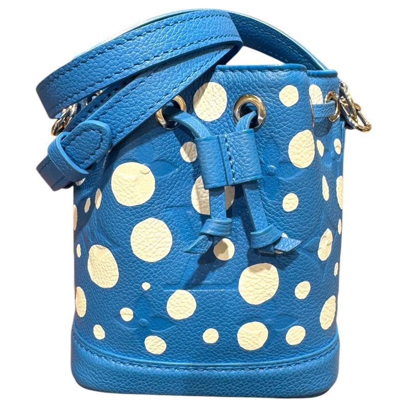 ルイ・ヴィトン LOUIS VUITTON ナノノエ　草間彌生コラボ M81985 ブルークレール　シルバー金具 モノグラムアンプラント レディース ショルダーバッグ
