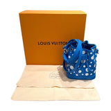 ルイ・ヴィトン LOUIS VUITTON ナノノエ　草間彌生コラボ M81985 ブルークレール　シルバー金具 モノグラムアンプラント レディース ショルダーバッグ