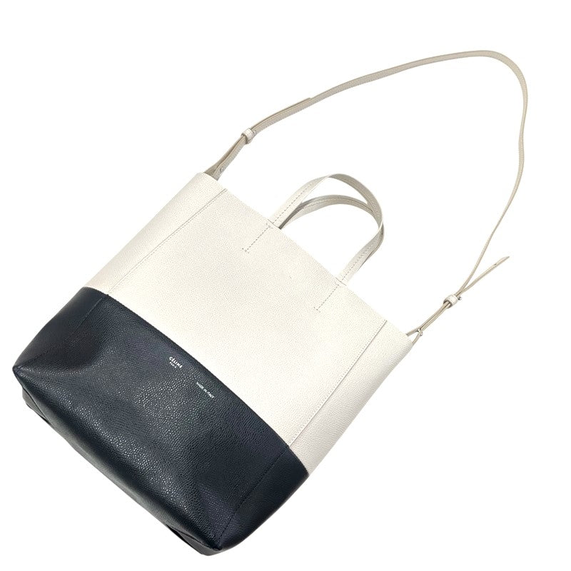 セリーヌ CELINE バーティカルカバ スモール ブラック×ホワイト レザー レディース ハンドバッグ
